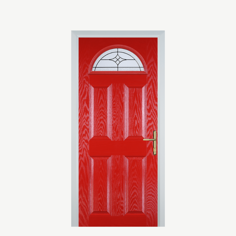 Door D 4 Panel 1 Arch Poppy Red (High Gloss) Zinc Art Elegance image 0