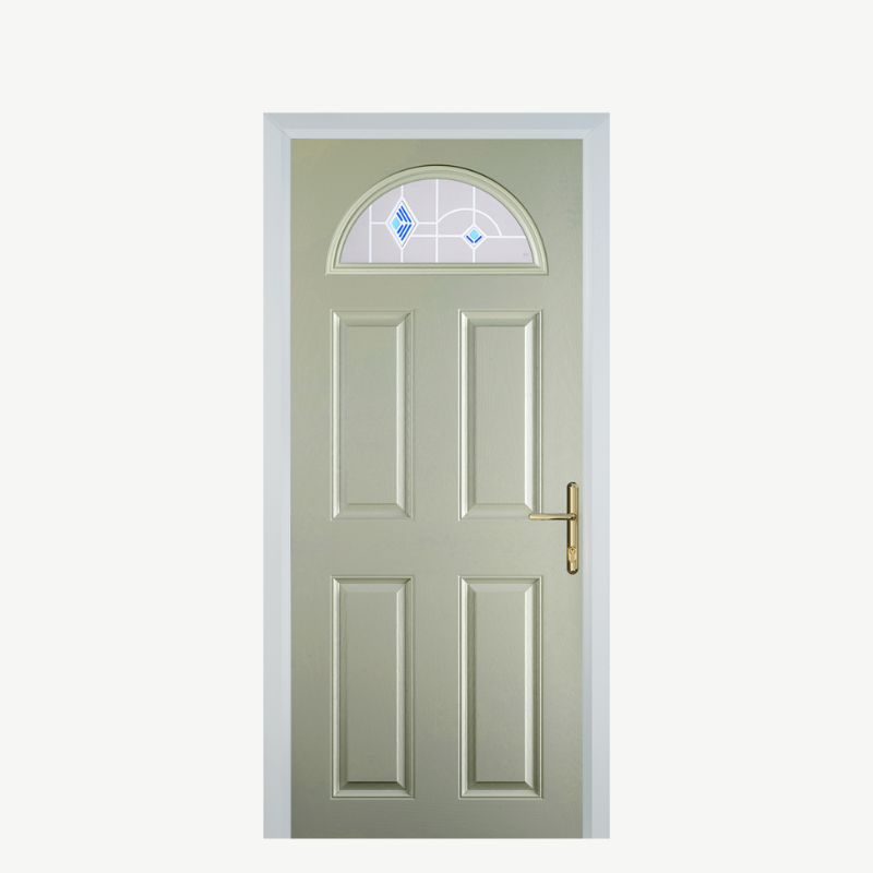 Door D 4 Panel 1 Arch Pebble Grey Murano Blue image 0