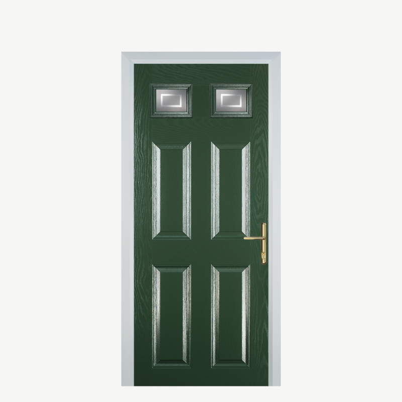 DoorI 4 Panel 2 Square Green Enfield image 0