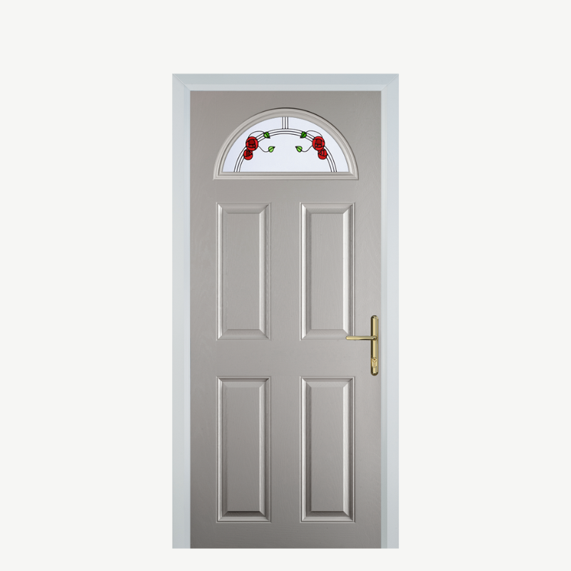 Door D 4 Panel 1 Arch Agate Grey Mackintosh Rose image 0
