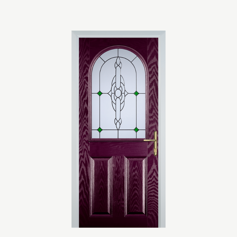 Door E 2 Panel 1 Arch Purple Violet Crystal Bohemia Green image 0