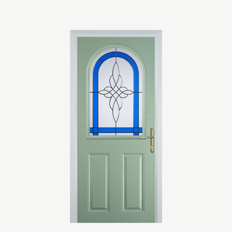 Door E 2 Panel 1 Arch Chartwell Green Crystal Harmony Blue image 0