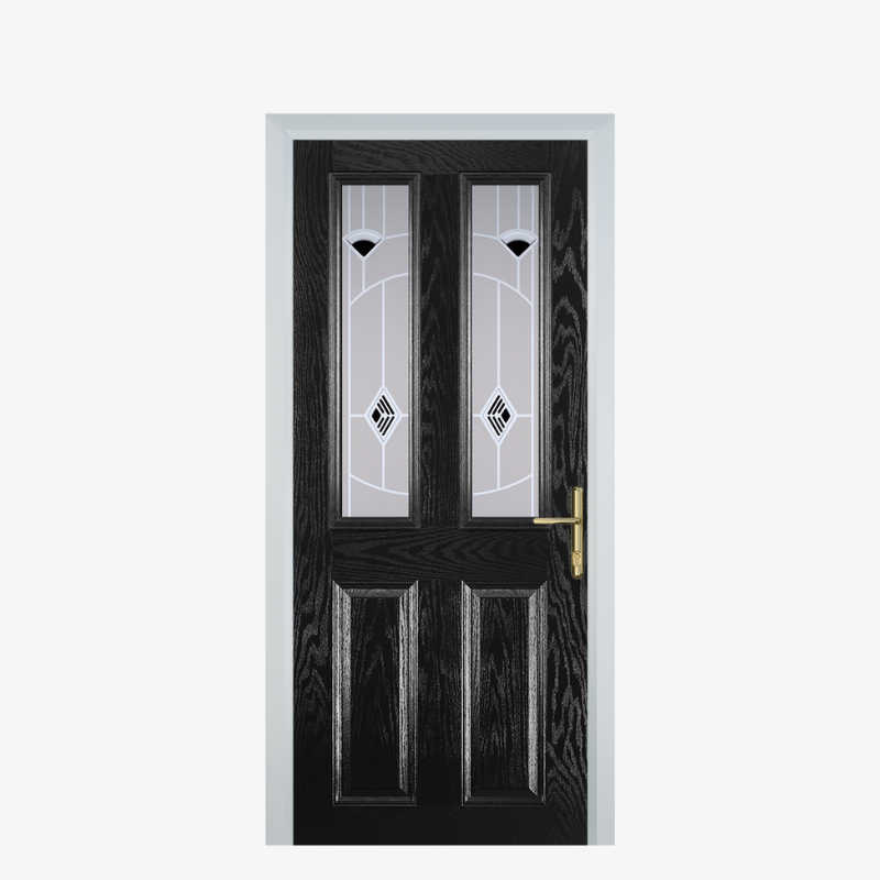 Door C 2 Panel 2 Square Black Murano Black image 0