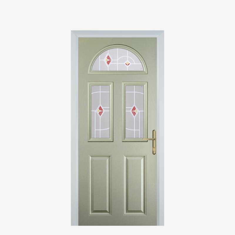 Door G 2 Panel 1 Arch Pebble Grey Murano Red image 0