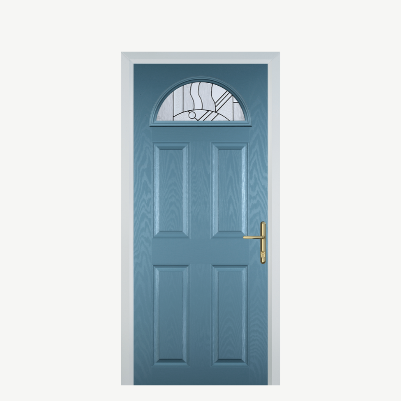 Door D 4 Panel 1 Arch Pastel Blue Zinc Art Abstract image 0