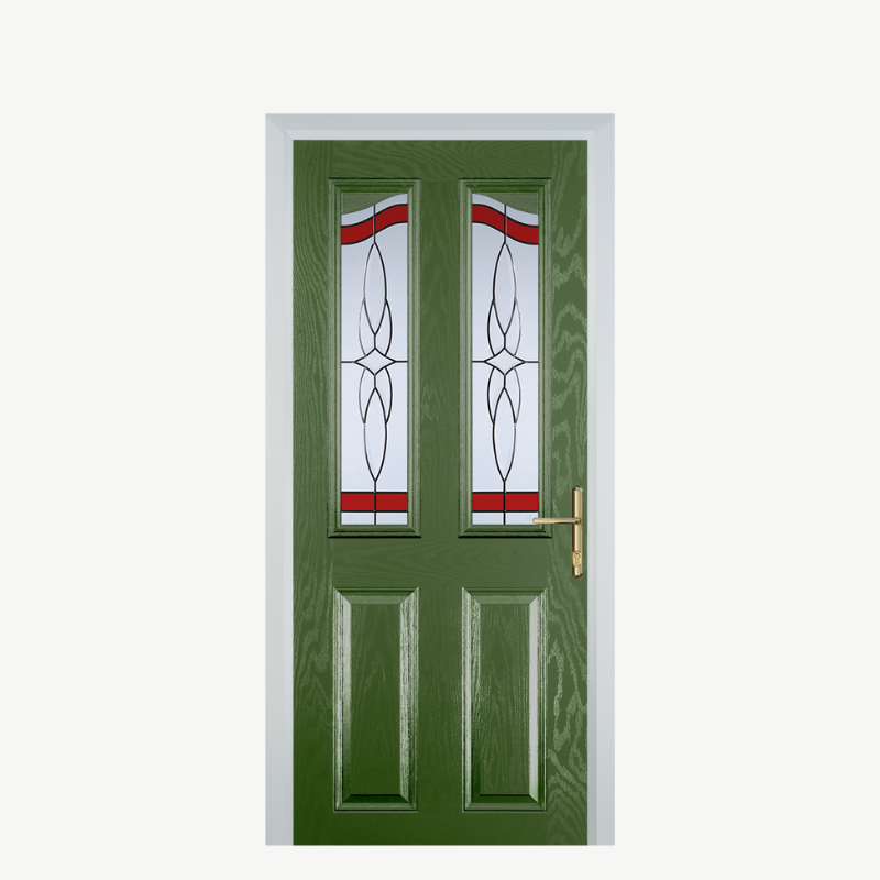 Door B 2 Panel 2 Angle Fern Green Crystal Harmony Red image 0