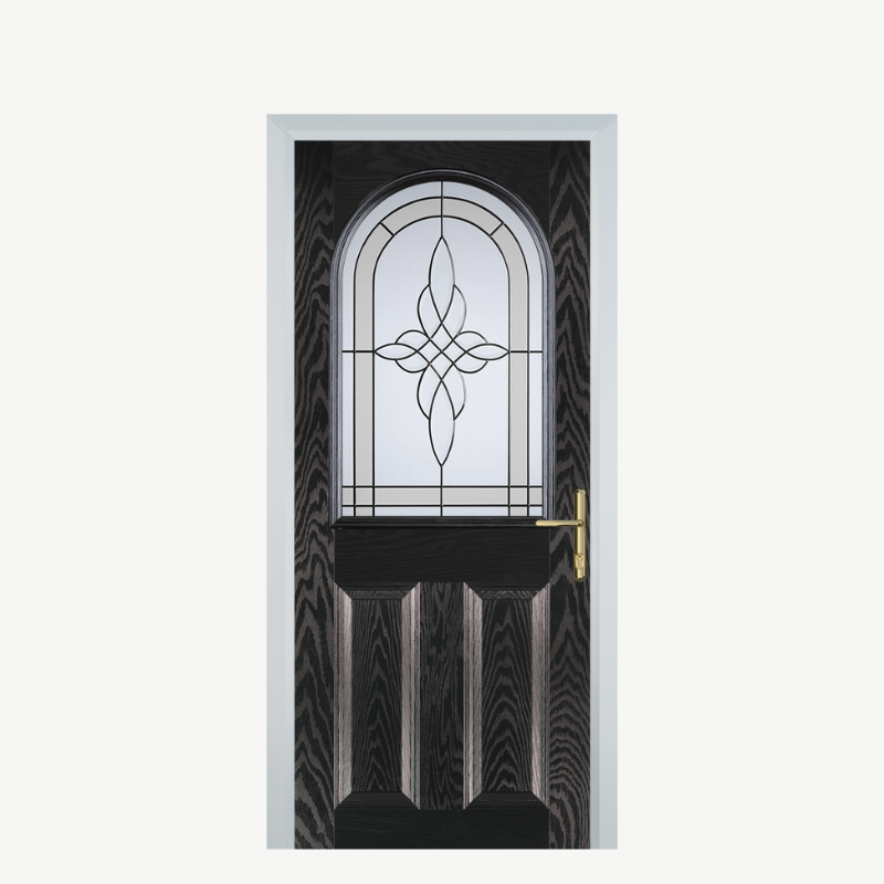 Door E 2 Panel 1 Arch Black Brown Crystal Harmony Frost image 0