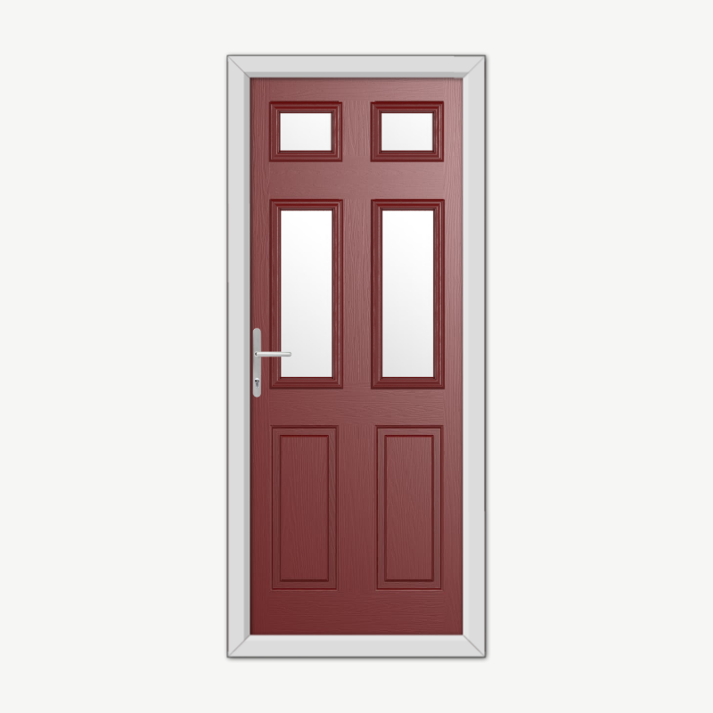 Middleton Glazed 4 Red Composite Door image 0