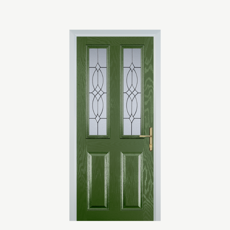 Door C 2 Panel 2 Square Fern Green Classic image 0