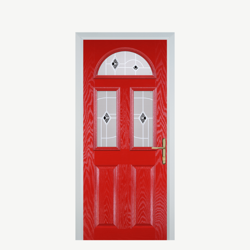 Door G 2 Panel 1 Arch Poppy Red (High Gloss) Murano Black image 0