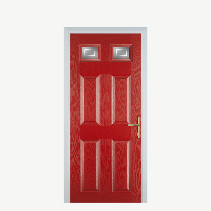 DoorI 4 Panel 2 Square Red Enfield image 0