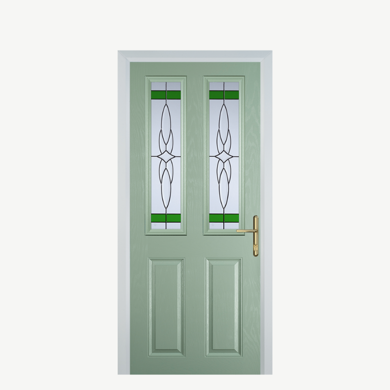 Door C 2 Panel 2 Square Chartwell Green Crystal Harmony Green image 0