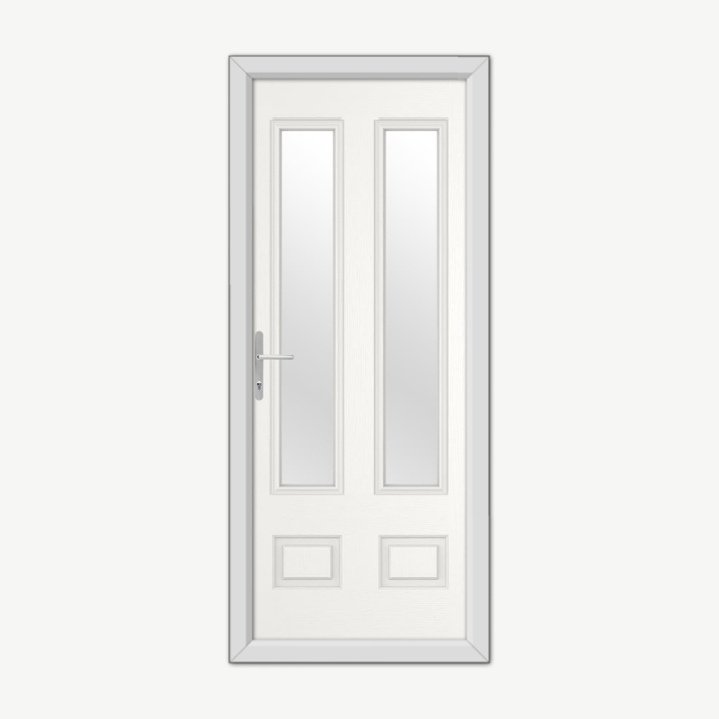 Aston Glazed 2 White Composite Door