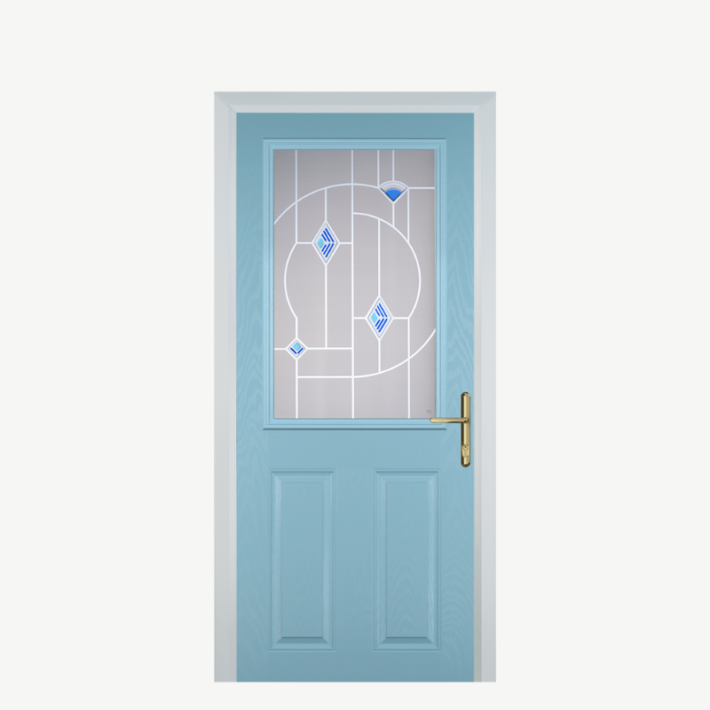 Door F 2 Panel 1 Square Duck Egg Blue Murano Blue