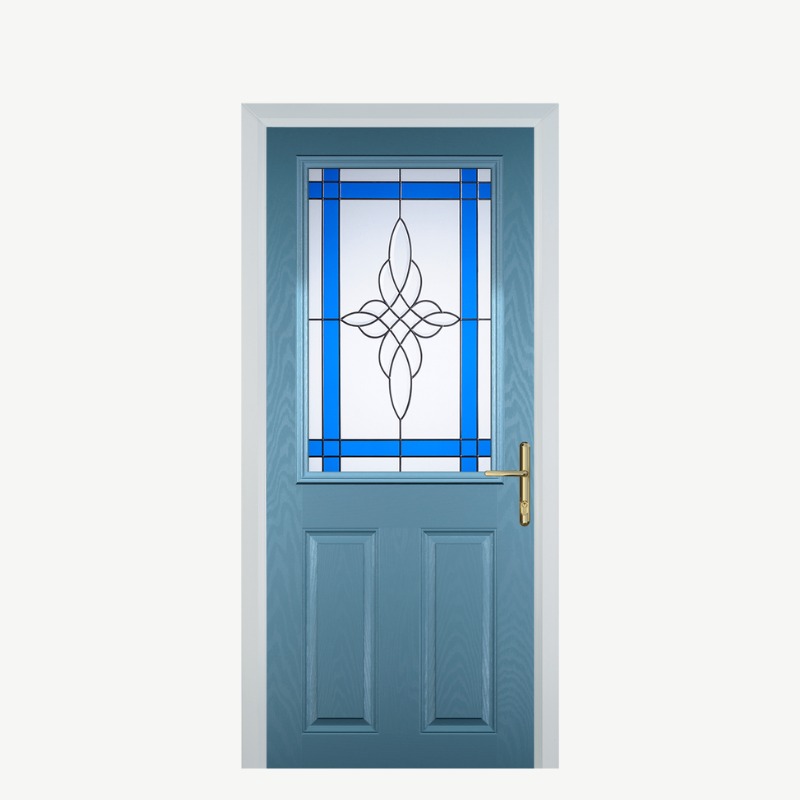 Door F 2 Panel 1 Square Pastel Blue Crystal Harmony Blue
