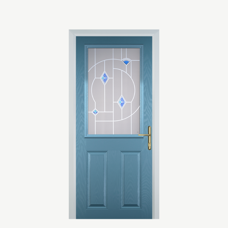 Door F 2 Panel 1 Square Pastel Blue Murano Blue