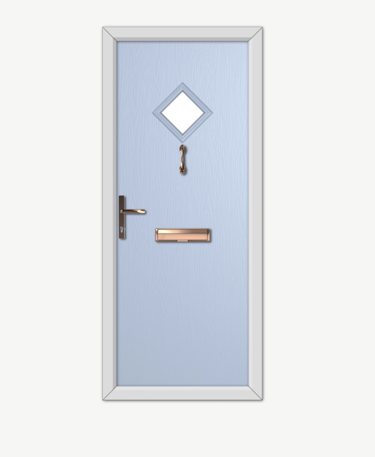 Composite door with 1 diamond window