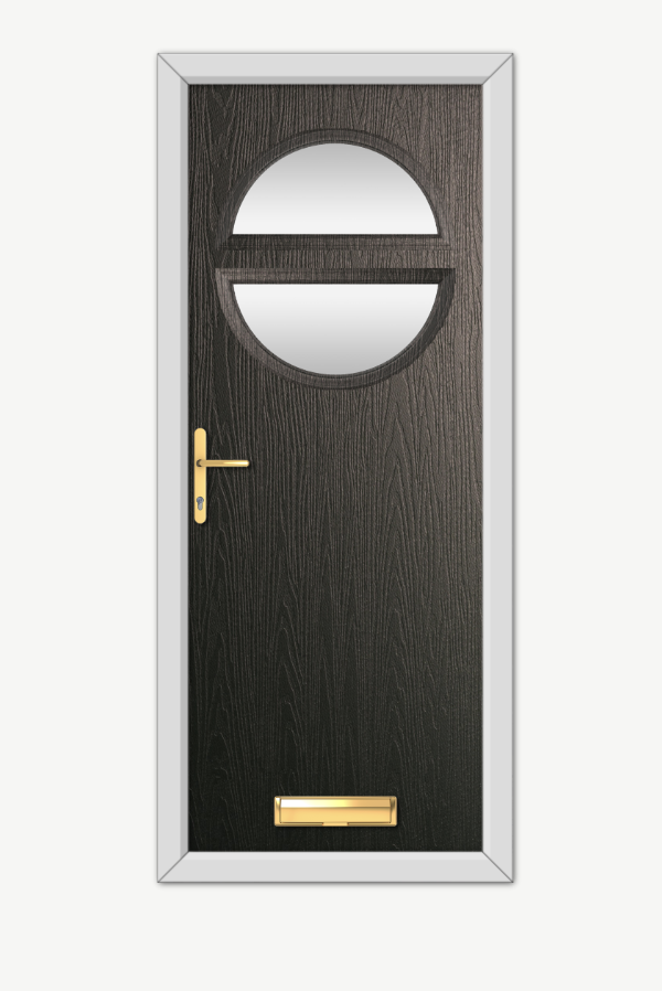 Composite door with circle window